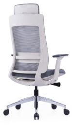 400A High Back Ergonomic Mesh Chair Grey with White Frame - Image 3