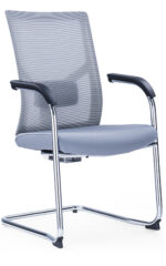 400C Visitor Chair Mesh Grey with Chrome Cantilever - Image 2