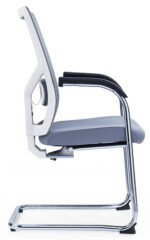 400C Visitor Chair Mesh Grey with Chrome Cantilever - Image 3