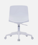 600C Task Chair Adjustable Revolving White Frame Grey Fabric Seat - Image 4