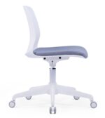 600C Task Chair Adjustable Revolving White Frame Grey Fabric Seat - Image 3