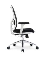 622B-BW Medium Back Ergonomic Mesh Chair Black with White Frame - Image 3