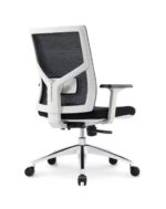 622B-BW Medium Back Ergonomic Mesh Chair Black with White Frame - Image 2