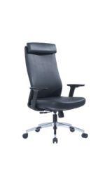 663A High Back Chair in Black PU Leather - Image 2