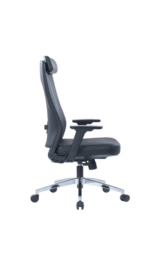 663A High Back Chair in Black PU Leather - Image 3