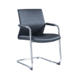 913C Visitor Chair in Black with Chrome Cantilever - Image 2