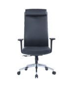 663A High Back Chair in Black PU Leather - Image 4