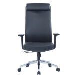 663A High Back Chair in Black PU Leather