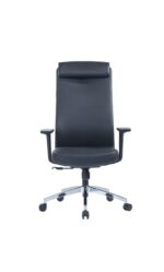 663A High Back Chair in Black PU Leather