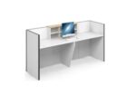 Style 102- Custom Made Reception Desk 200cm White (Without Mobile Drawer) - Image 2