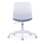 600C Task Chair Adjustable Revolving White Frame Grey Fabric Seat