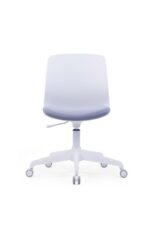 600C Task Chair Adjustable Revolving White Frame Grey Fabric Seat
