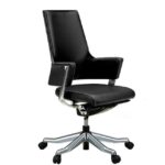 Delphi B Medium Back Chair Half Leather Black Made in Malaysia