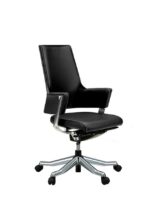 Delphi B Medium Back Chair Half Leather Black Made in Malaysia