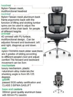 1275 High Back Ergonomic Full Mesh Chair Black - Image 3