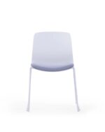 100C Visitor Chair White with Grey Fabric Seat - Image 3