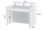 Style 101-  Custom made Reception Desk 120cm White  (Without Mobile Drawer) - Image 3