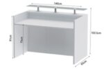 Style 101- Custom Made Reception Desk 140cm White (Without Mobile Drawer) - Image 3