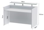 Style 101- Custom Made Reception Desk 160cm White  (Without Mobile Drawer) - Image 3
