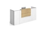 Style 102- Custom Made Reception Desk 200cm White (Without Mobile Drawer)