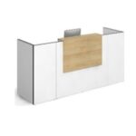 Style 102- Custom Made Reception Desk 200cm White (Without Mobile Drawer)