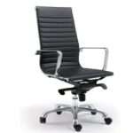 120A High Back Ergonomic Chair Black with Chrome Plated Iron Frame