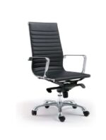 120A High Back Ergonomic Chair Black with Chrome Plated Iron Frame