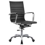 120B Low Back Chair in Black PU with Chrome plated frame