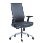 663B Medium Back Chair Black Adjustable Arm Rest - Image 2
