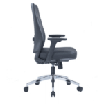 663B Medium Back Chair Black Adjustable Arm Rest - Image 3