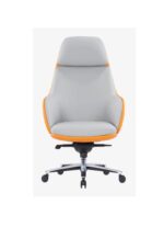 CH-883A Executive High Back Chair White/Yellow Leatherette