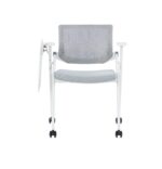 YH-130D Student Chair with Foldable Writing Pad and with Wheels White - Image 2