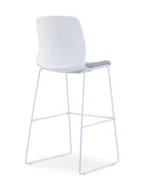 500C High / Bar Chair White with Grey Fabric Seat - Image 3