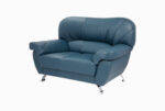 STYLE 8008B Two Seater Custom made Sofa Artificial Leather PVC  Blue - Image 2
