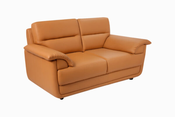 STYLE 8036B Two Seater Custom made Sofa Artificial Leather PVC Brown - Image 2