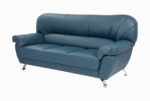 STYLE 8008C Three Seater Custom made Sofa Artificial Leather PVC Blue - Image 2