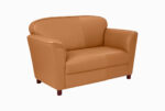 STYLE 8002B Two Seater Custom made Sofa Artificial Leather PVC Brown - Image 2