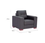 STYLE 8003A Single Seater Custom made Sofa Artificial Leather PVC Black - Image 2