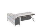 Han 160L Executive Desk with attached Side Return 200cm with Table Top size 180cm Light Oak+Iron Grey Melamine