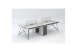 Han 240 Cluster Four Workstation Light Oak+Iron Grey Melamine