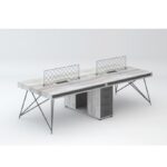 Han 240 Cluster Four Workstation Light Oak+Iron Grey Melamine