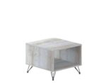 Han Coffee / Corner / End Table  48x48cm Light Oak+Iron Grey Melamine