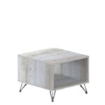 Han Coffee / Corner / End Table  48x48cm Light Oak+Iron Grey Melamine