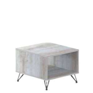 Han Coffee / Corner / End Table  48x48cm Light Oak+Iron Grey Melamine