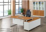 Hope 180L Executive L-Shape Desk White Light Walnut MDF - Image 4