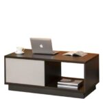 Jun Coffee / Center / TV Table 120cm  Rhine Dark Oak+Shatter Iron Grey Melamine