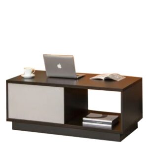 Jun Coffee / Center / TV Table 120cm  Rhine Dark Oak+Shatter Iron Grey Melamine