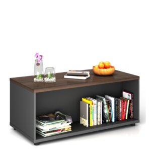 Jun Coffee/Center / TV Table  Rhine Dark Oak+Shatter Iron Grey        Melamine