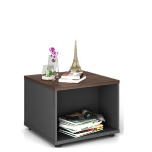Jun Coffee / Corner / End Table 60cmx60cm   Rhine Dark Oak+Shatter Iron Grey       Melamine
