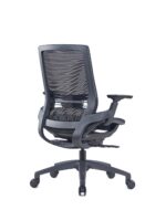 EEM-100B-BK Medium Back Ergonomic Full Mesh Chair Black - Image 2